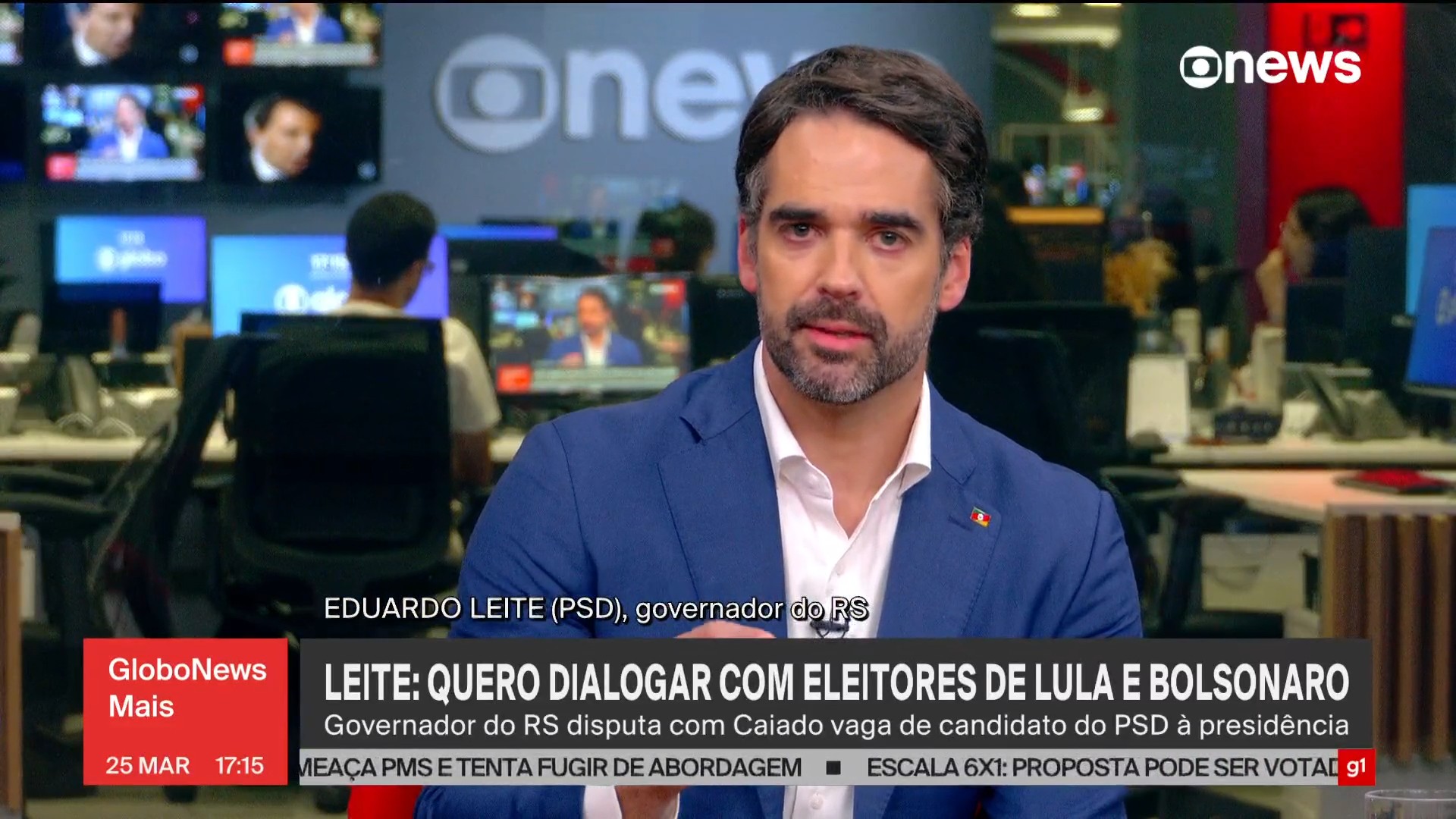 Leite diz ser único presidenciável de centro no PSD e que continuará no governo do RS se não for o escolhido