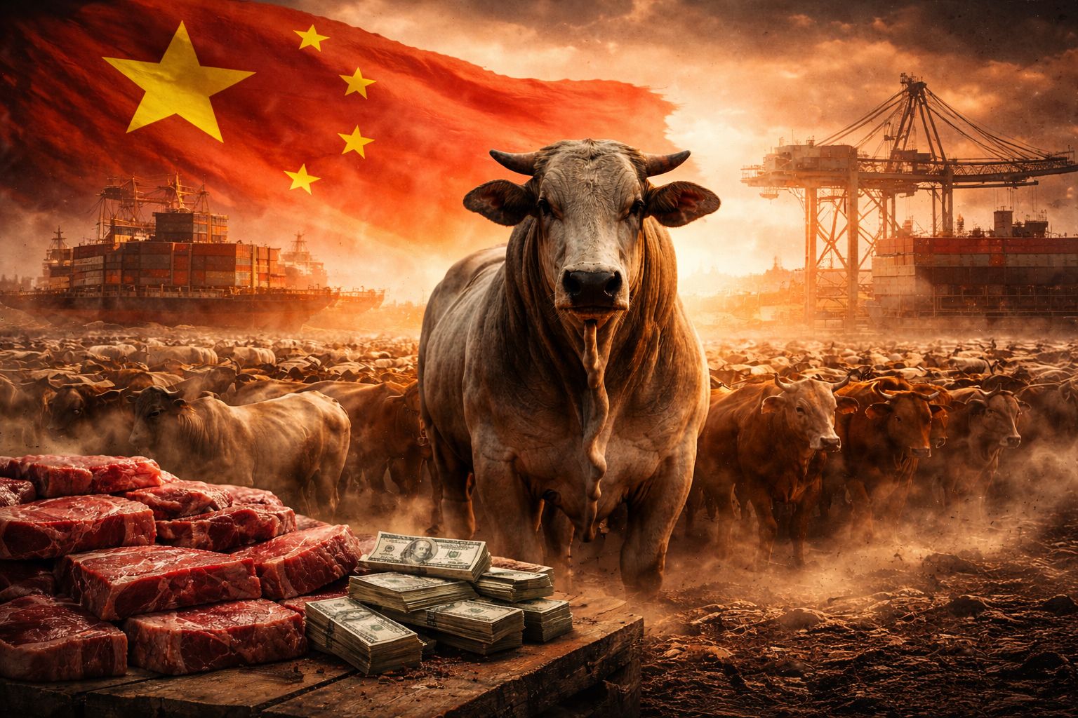 China sinaliza flexibilização de cotas: boi gordo dispara na Bolsa e exportadores brasileiros comemoram
