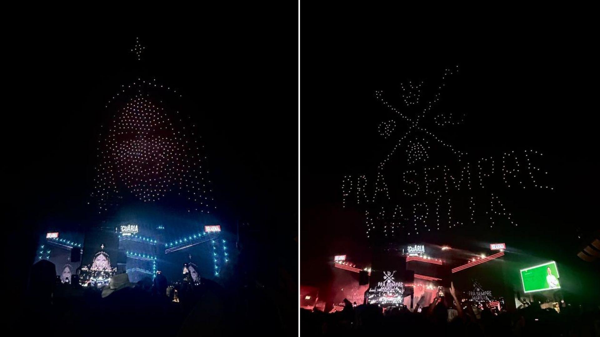 Alok transforma céu de Goiânia em homenagem póstuma a Marília Mendonça durante Pecuária